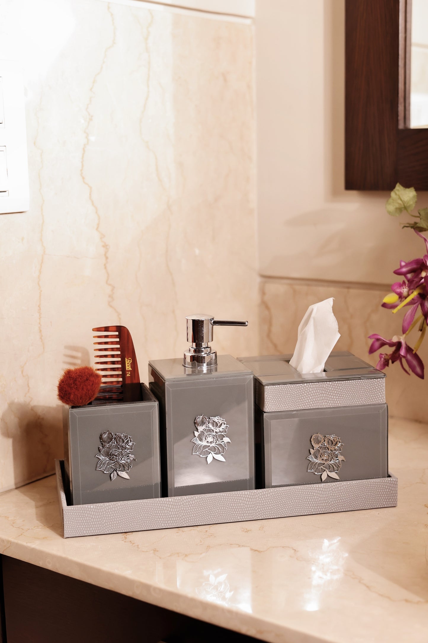 Tranquil Touch Bathroom Set (Gray)