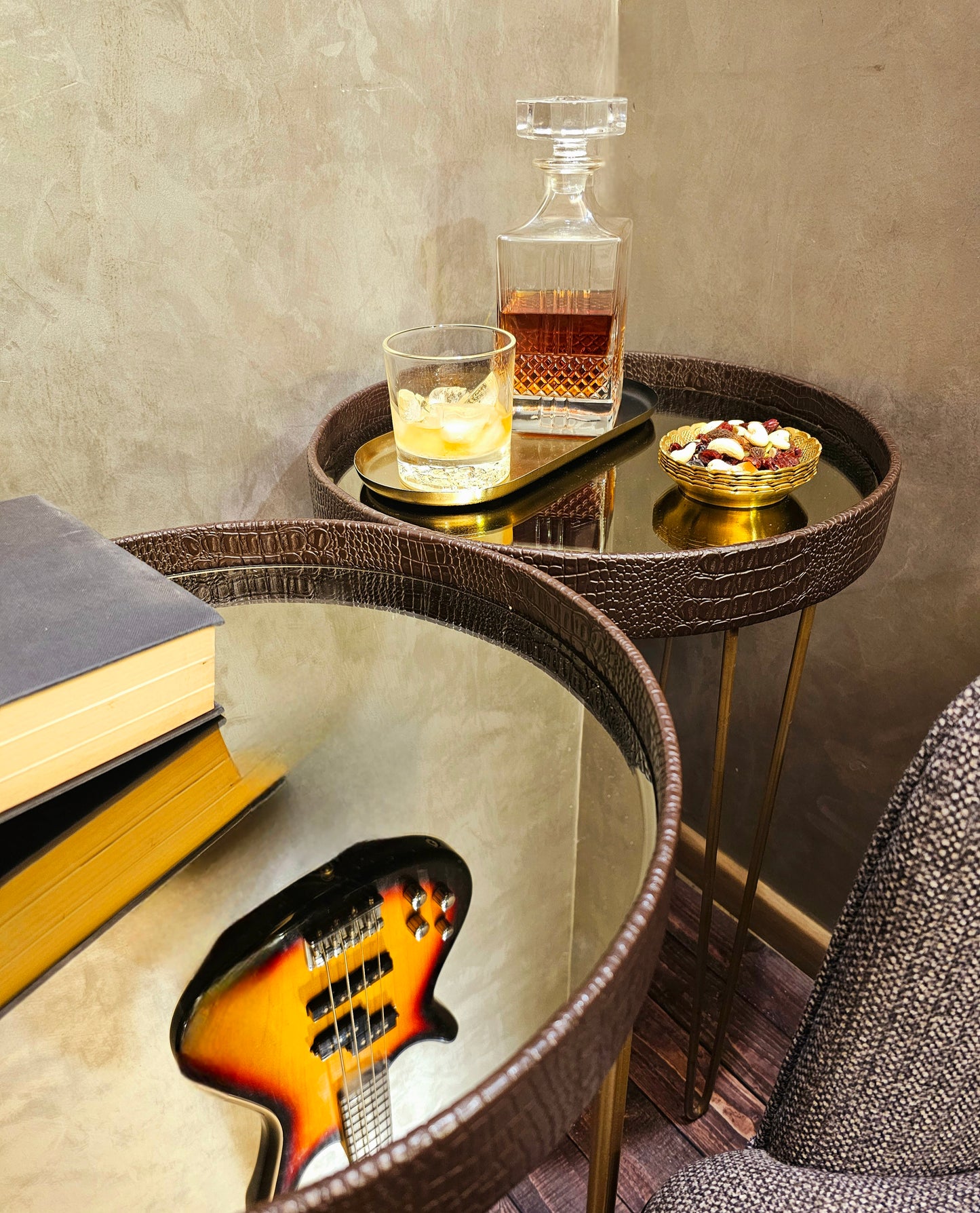 Luminous Cozy Coffee Table Set Of Two (Brown)