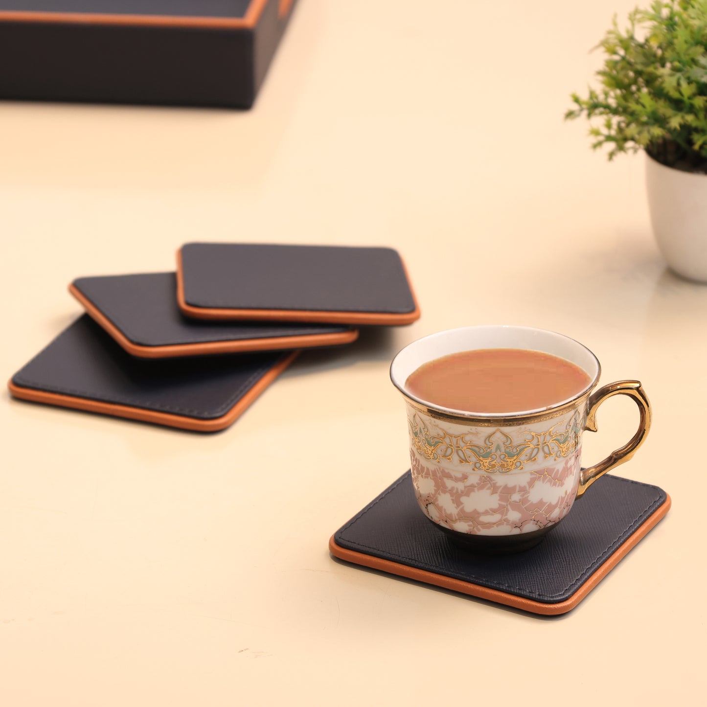 Two Toned Decor Set-Blue & Tan