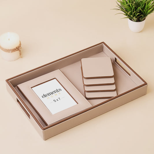 Two Toned Décor Set- Beige & Tan