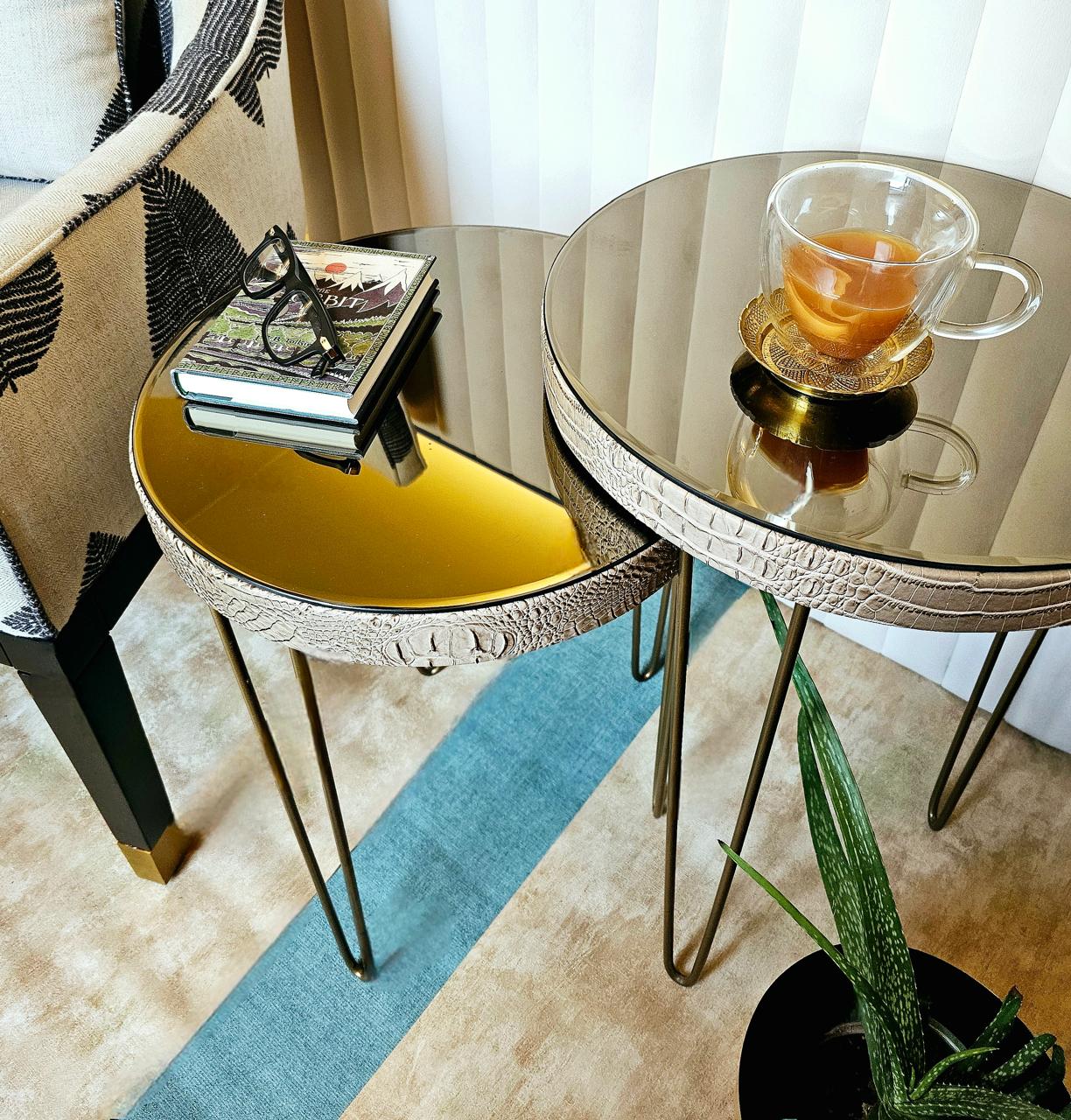 Luminous Cozy Coffee Table Set Of Two (Beige)