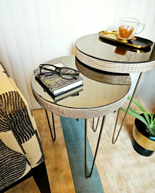 Luminous Cozy Coffee Table Set Of Two (Beige)