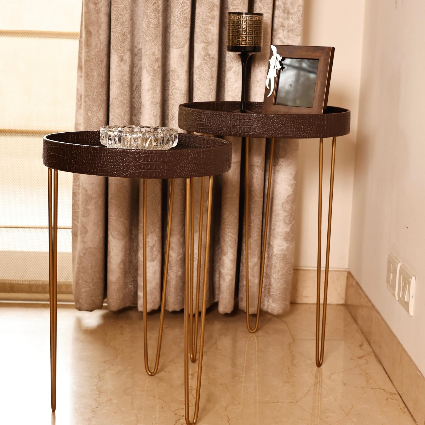 Luminous Cozy Coffee Table Set Of Two (Brown)