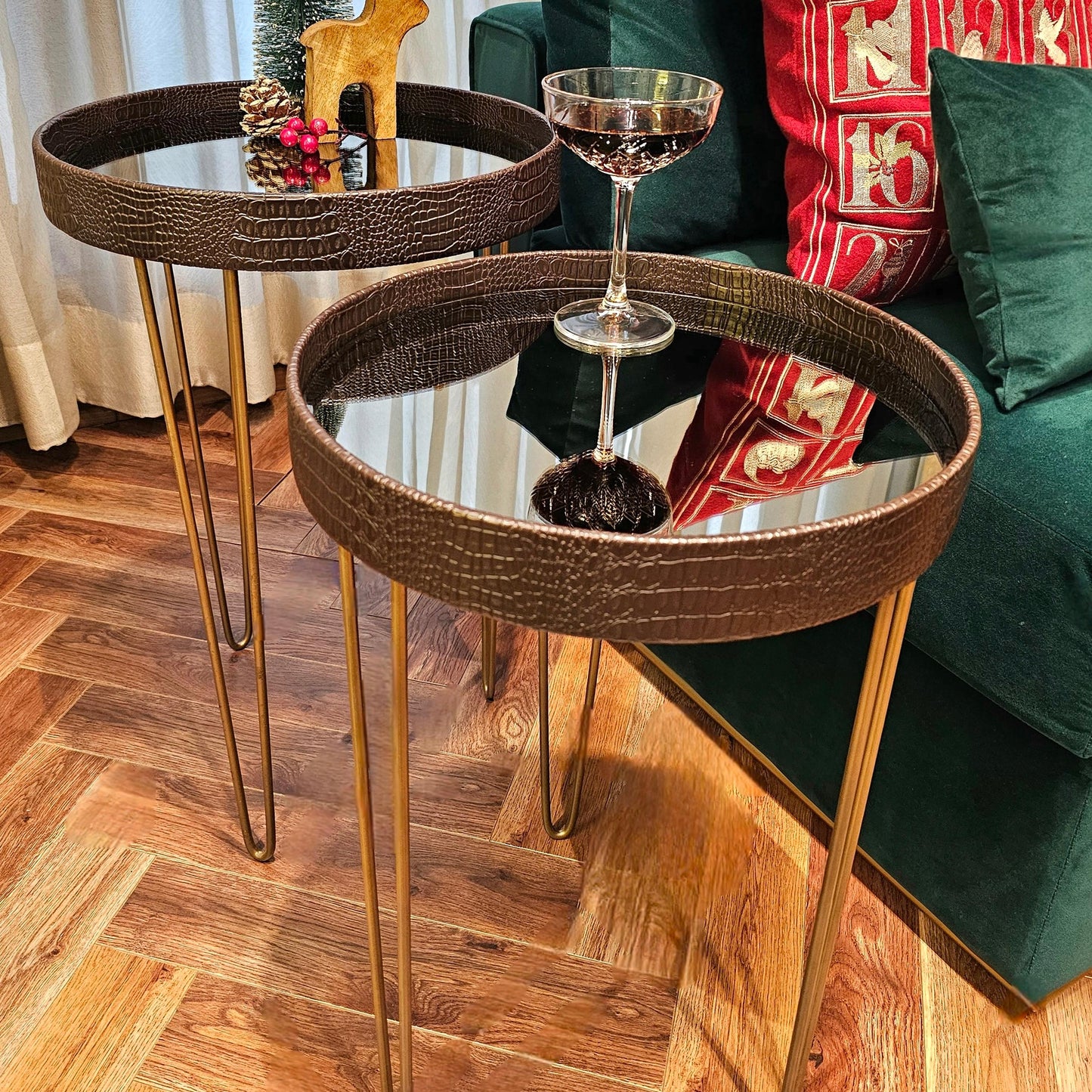 Luminous Cozy Coffee Table Set Of Two (Brown)