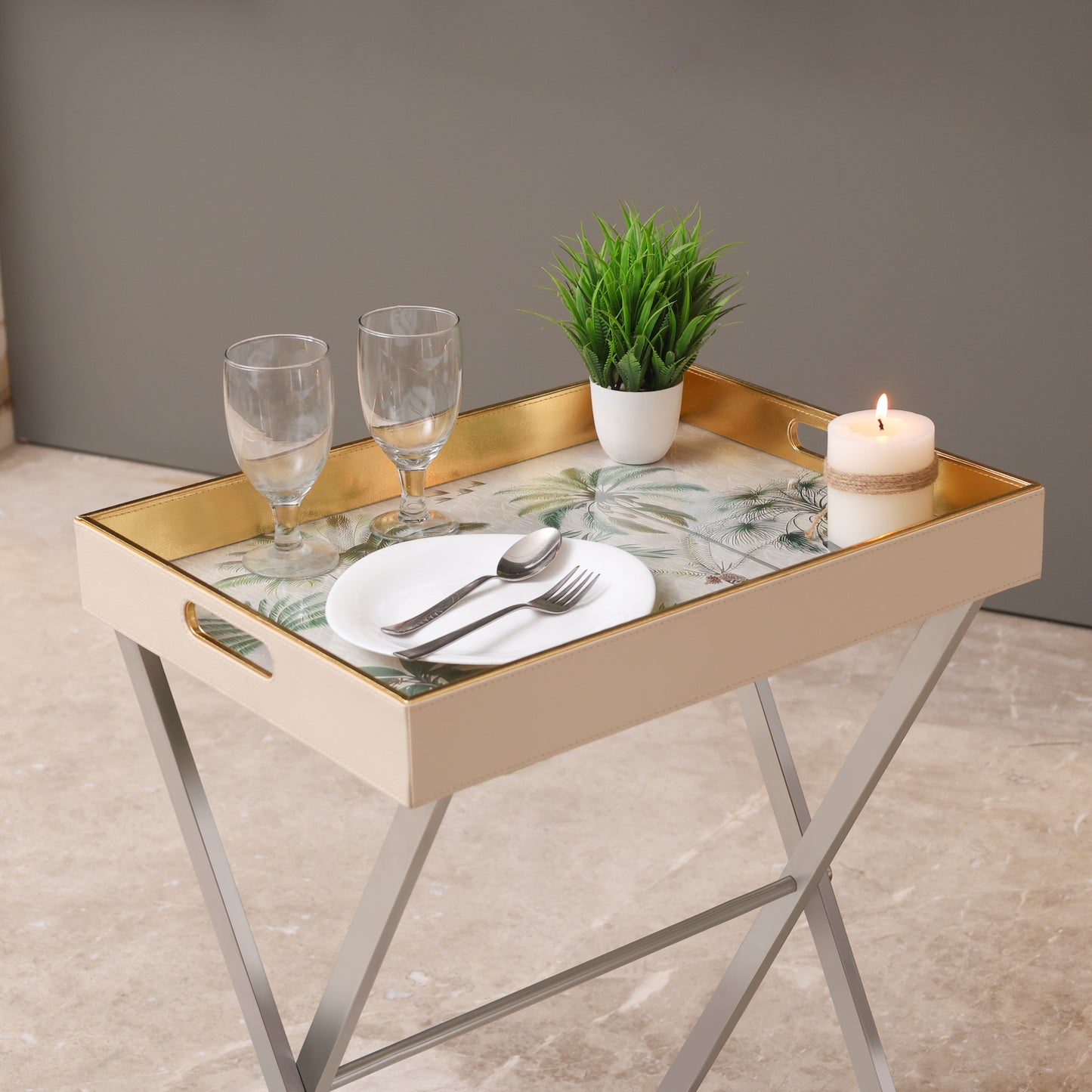 Classic Fern Butler Tray (Beige)