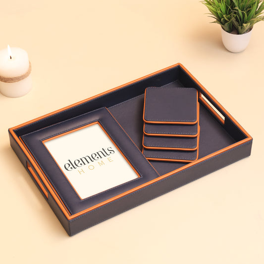 Two Toned Decor Set-Blue & Tan